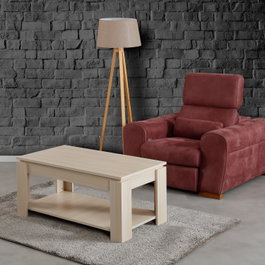 Hanah Home Mesa de Centro Shelf - Light Oak